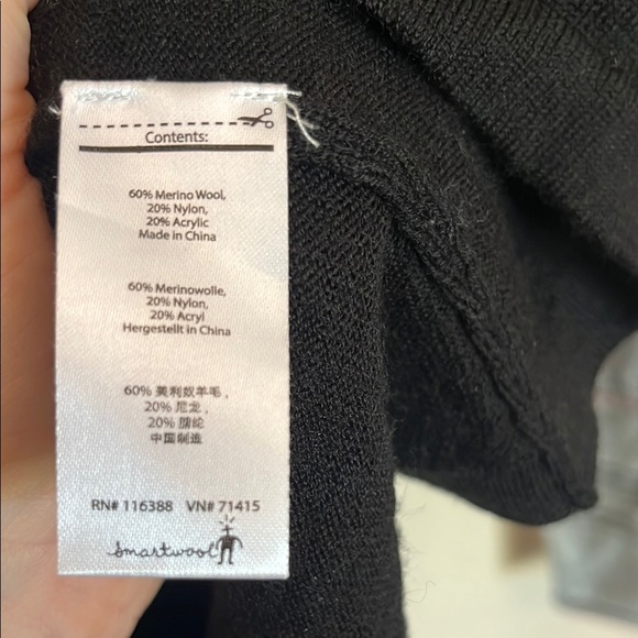 Smartwool Black and Gray Fitted Long Sleeve Tee - Picture 3 of 8